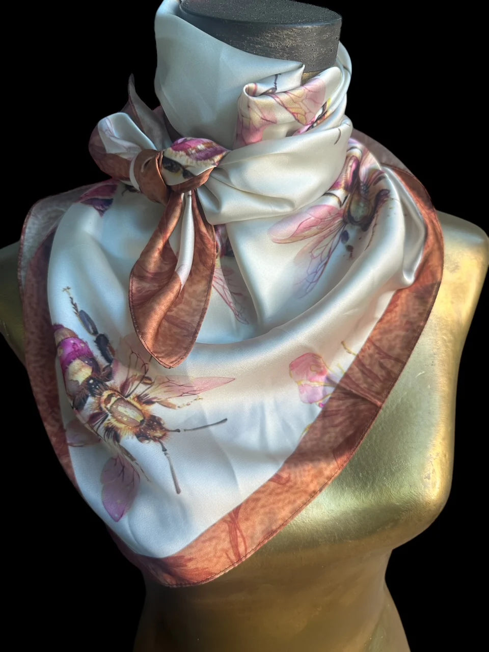 Sweet Honey Bee Silk Rayon Wild Rag