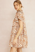 Alexis Zebra Print Mini Dress (Ginger)