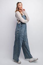 Lucy Distressed Washed Denim Overalls (Blue)