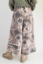Camouflage Print Washed Terry Cloth Pants