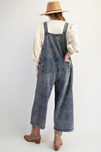 Animal Printed Washed Denim Overalls