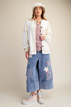 Patchwork Stone-Washed Cropped Denim Pants