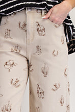 Western Printed Washed Twill Pants