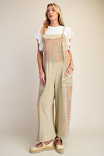 Patchwork Print Washed Terry Jumpsuit (Matcha)