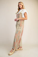 Patchwork Print Washed Terry Jumpsuit (Matcha)