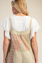 Patchwork Print Washed Terry Jumpsuit (Matcha)