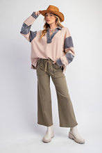 Denim Washed Knit Sweater Top (Taupe)