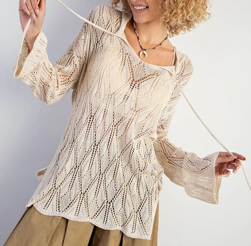 Leaf Whisper Knot Top (Natural)