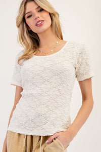 Camden Lace Short Sleeve Top (Ivory)