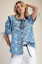 Prairie Bloom Denim Top (Blue)