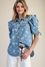 Prairie Bloom Denim Top (Blue)