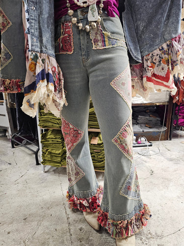 Vintage Hanky Patchwork Jeans