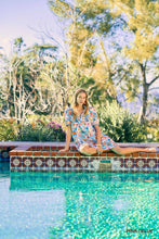 Coastal Bloom Mini Dress (Pink/Blue)