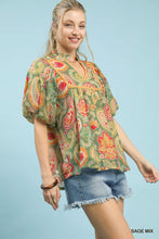 Boho Harmony Paisley Blouse (Sage Mix)