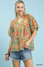 Boho Harmony Paisley Blouse (Sage Mix)