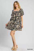 Dahlia Floral Print Mini Dress (Black)