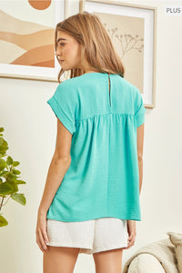 Jaymie Babydoll Top (Teal)