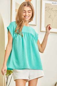 Jaymie Babydoll Top (Teal)