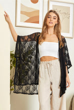 Boho Blossom Embroidered Kimono (Black)