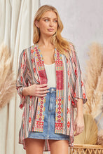 Boho Bloom Party Kimono (Mocha Red)