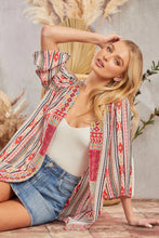 Boho Bloom Party Kimono (Mocha Red)