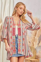 Boho Bloom Party Kimono (Mocha Red)