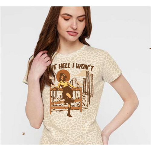 Leopard Hell I Won't Tee (Natural)