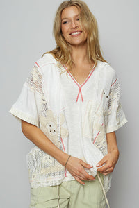 Sedona Bloom Hoodie Top (Off White)
