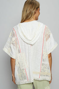 Sedona Bloom Hoodie Top (Off White)