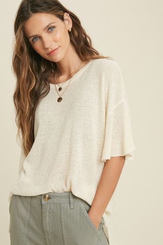 Celeste Knit Sweater Top (Ivory)