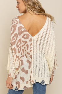 Animal Print Weave Lightweight Sweater (Coco)