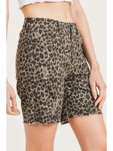 Leopard Distressed Shorts (Khaki)