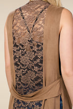 Melinda Long Suede Vest with Lace