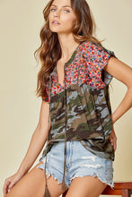 Embroidered Camo Top