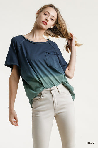 Laila Dip Dye Top (Navy)