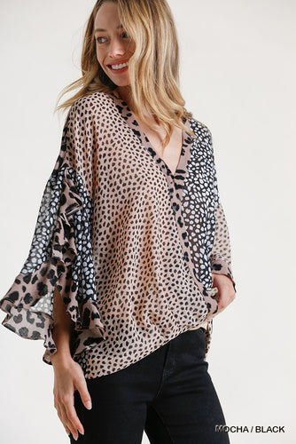 Karma Animal Print Top (Mocha)