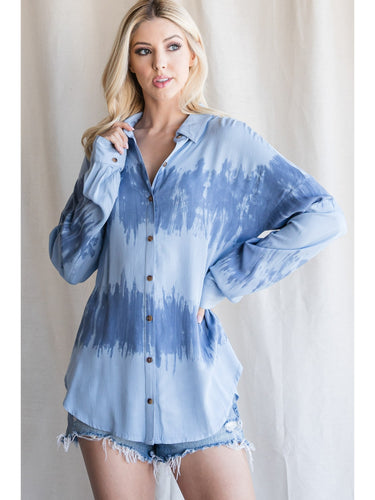 Tie Dye Denim Top (Denim)