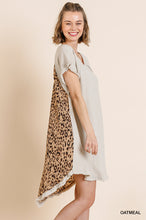 Andrea Hi Low Leopard Back Dress (Oatmeal)