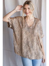 Hannah Dolman Sleeve Leopard Top (Taupe)