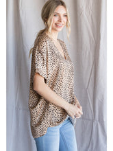 Hannah Dolman Sleeve Leopard Top (Taupe)