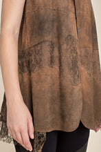 Suede Vest with Lace