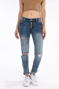 Clarie Mid Rise Girlfriend Jeans