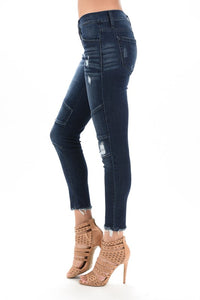 Chloe Low Rise Motto Ankle Skinny Jeans