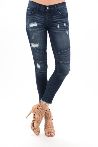 Chloe Low Rise Motto Ankle Skinny Jeans
