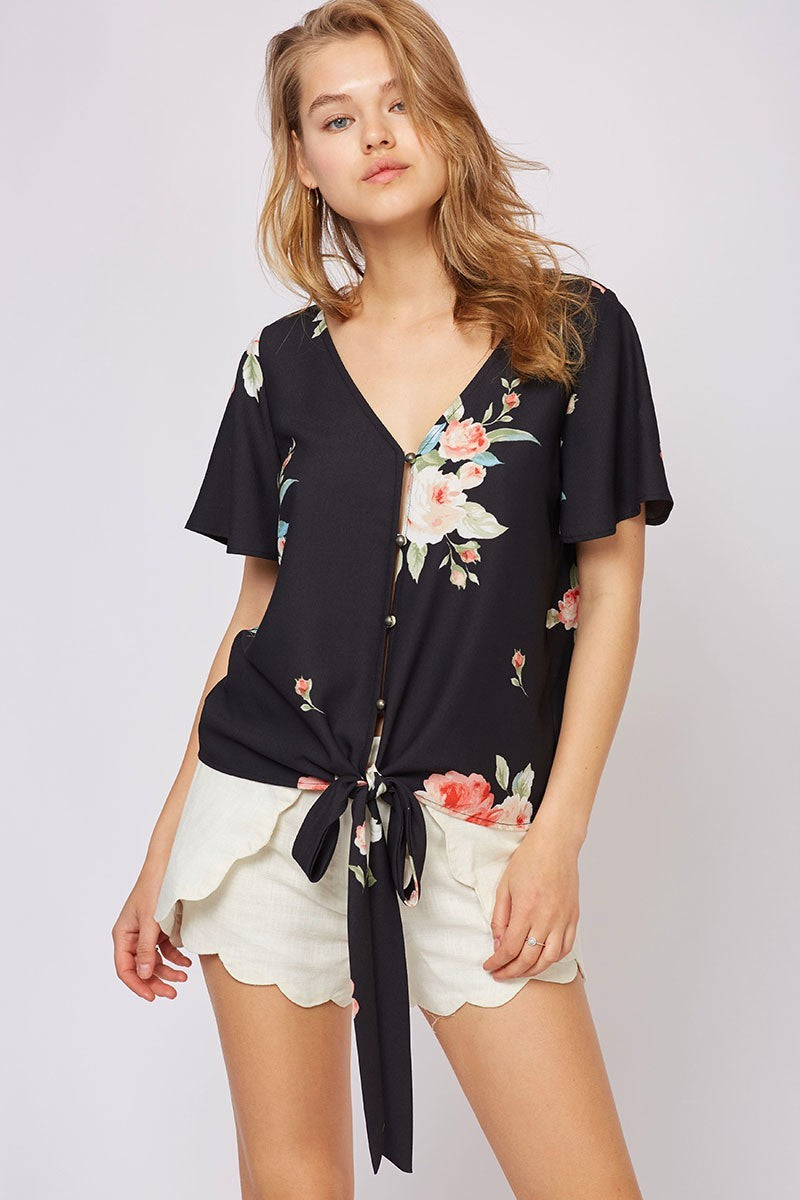 Lizette Floral Button-Down Top