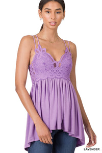 Crochet Sweet Flirty Lace Cami Top (Lavender)