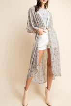 Rose and Leopard Chiffon Cardigan (Sand)