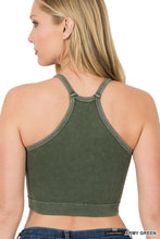 Washed Ribbed Seamless Racerback Cami Top (Army Green)