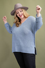 Vivianne Crew Neck Knit Sweater (Denim)