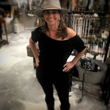 Black Tattered & Distressed Top
